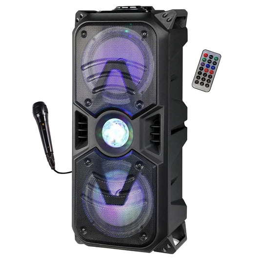 Max Power MPD653LBK Rechargeable Dual 6.5" Bluetooth Speaker  Black Grill