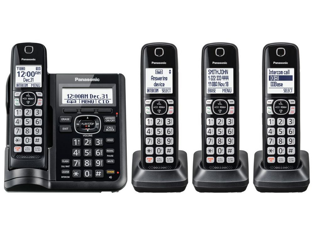 Panasonic Consumer TGF544B 4hs Cordless Telephone, Itad, Dk, Black