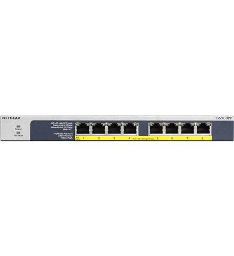 Netgear GS108PP-100NAS 8-port Poe/poe+ Gigabit Ethernet Unmngd
