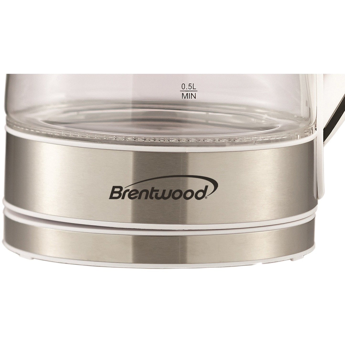 Brentwood Appl. KT-1900W 1.7L Cordless Tempered-Glass Electric Kettle (White)