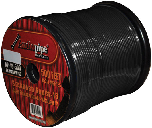 Audiopipe AP18500BK 500' Foot 18 Gauge Black Primary Wire