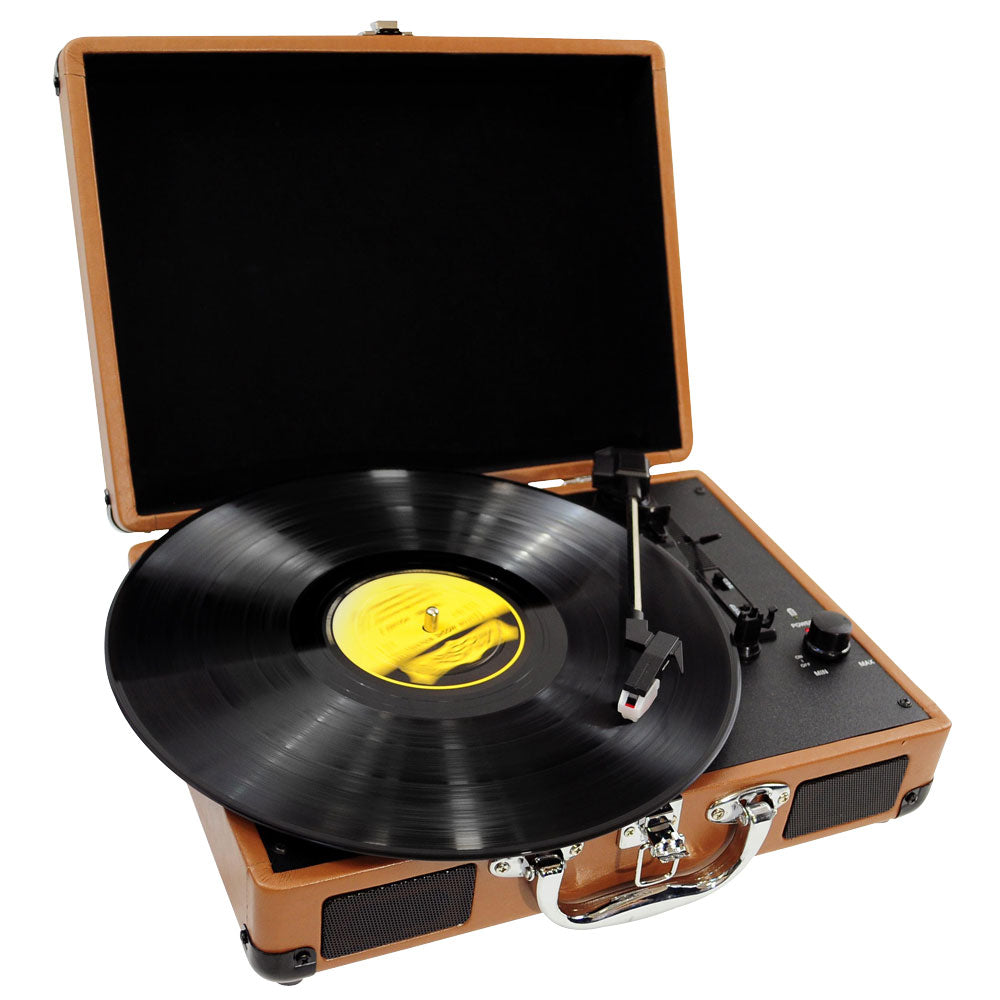 Pyle PVTT2UWD Retro Belt-Drive Turntable With USB-to-PC Connection, Rechargeable Battery
