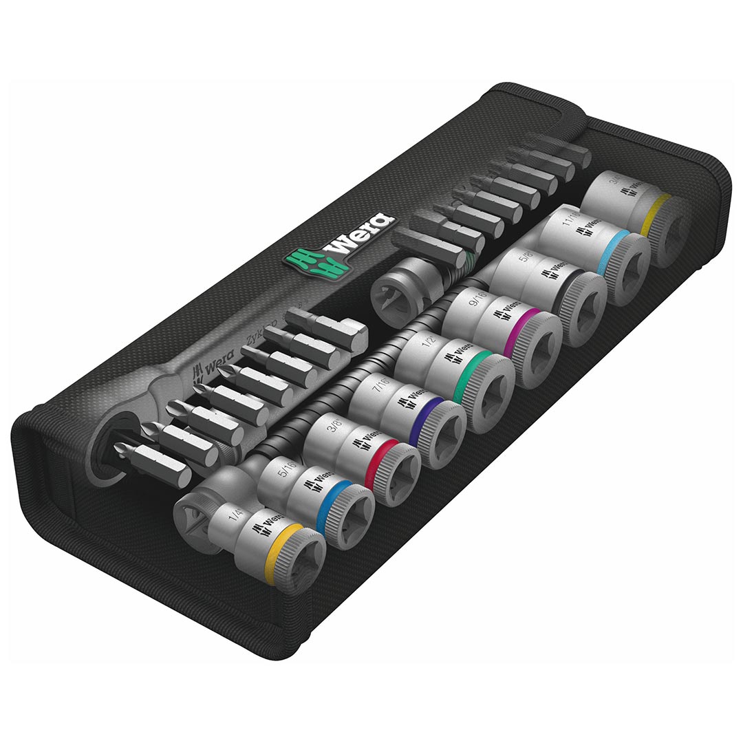 Wera 05004051001 SAE 3/8 Drive Switch Ratchet Set (29-Piece Set)