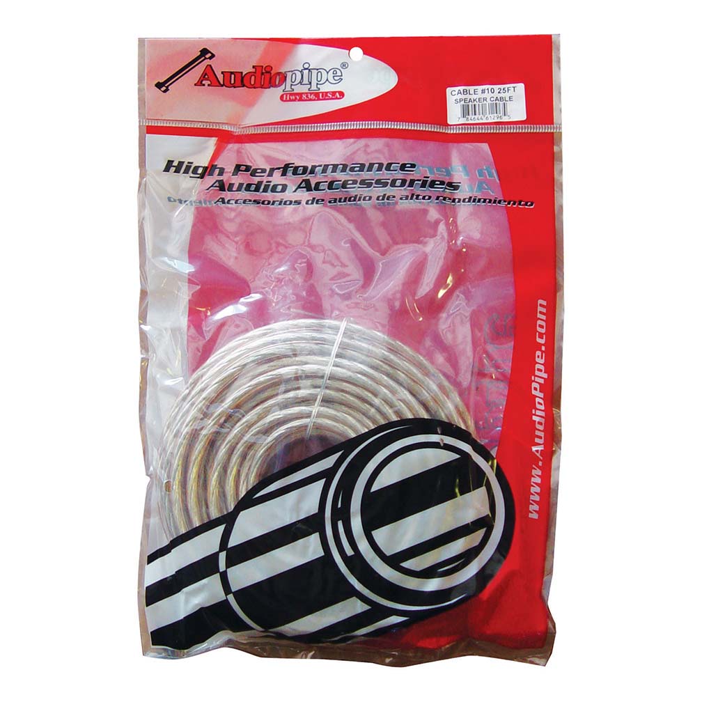 Audiopipe CABLE1025 10 ga. Speaker Cable 25ft (CABLE1025CLR)