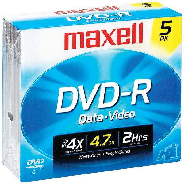 Maxell 638002 4.7GB 120-Minute DVD-Rs (5 pk)