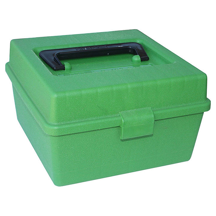 MTM R10010 Deluxe Ammo Box 100 Round 22-250/458 Win (Green)