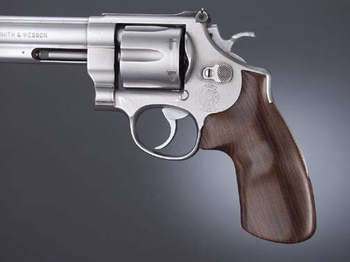 Hogue 25310 S&W N Frame Round Butt Revolver Pau Ferro Smooth Wood Grip
