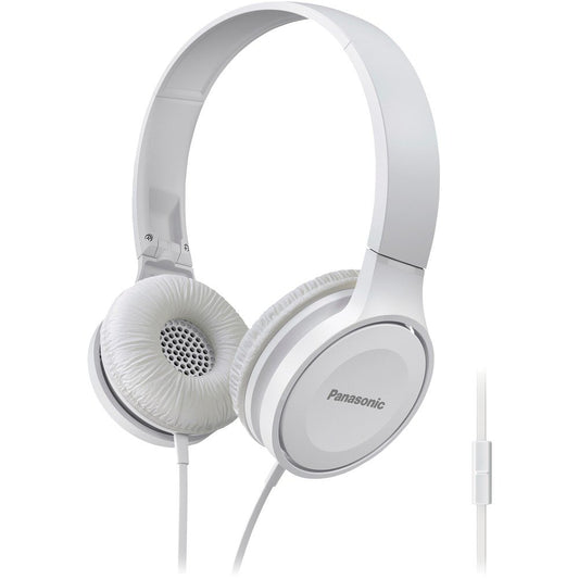 Panasonic RP-HF100M-W Lightweight On-Ear Headphones w/Microphone (White)