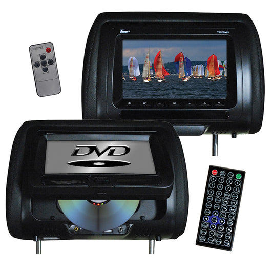 TView T737DVPLBK 7 Headrest Monitors (Pair) 1-with DVD Player, 1-Monitor Only