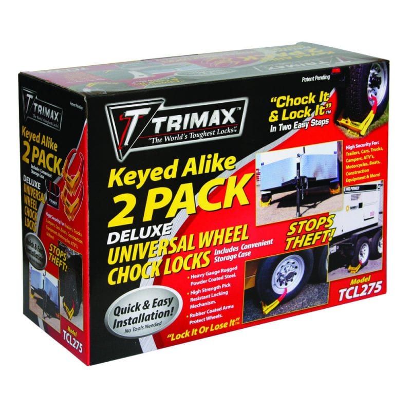 Trimax TCL275 Wheel Chock Lock 2-Pack fits 14  16 Wheels