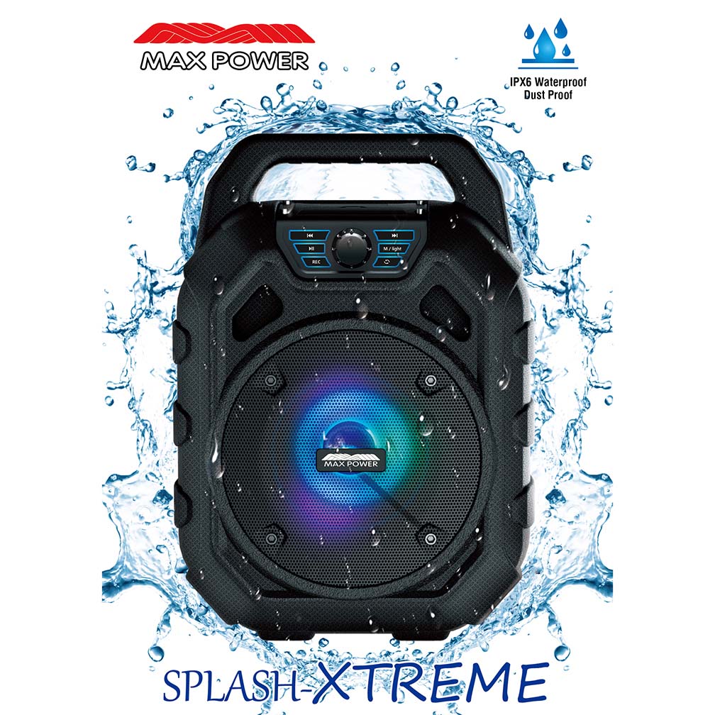 Maxpower SPLASHEXTREME Bluetooth Speaker - IPX-6 Water Proof And Floats!