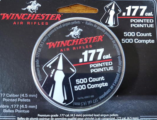 Winchester 987416446 Pointed .177 Caliber Pellets 500 count