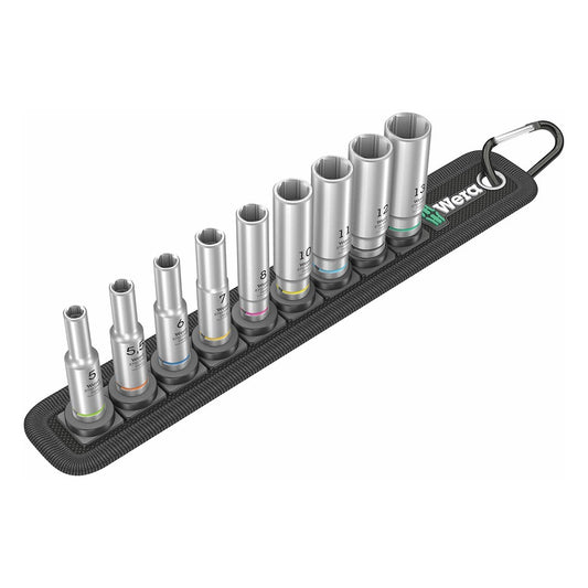 Wera 05004525001 Metric 1/4" Drive Deep Socket Set (9 Piece Set)