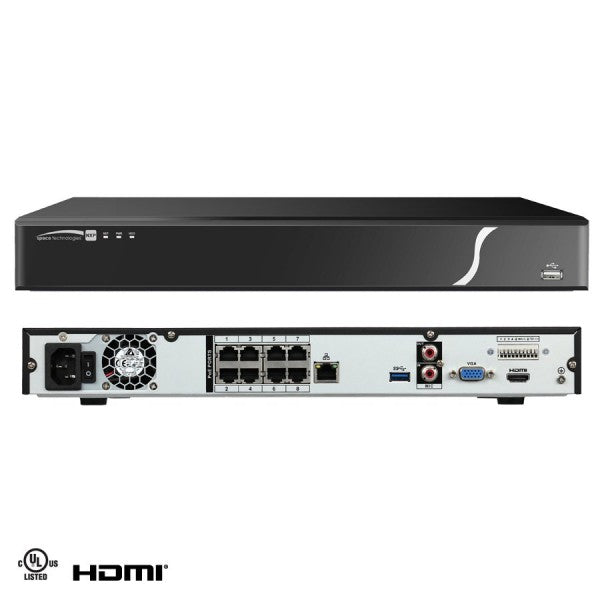 Speco N8NXP6TB 8 Ch Nvr With Poe, 200mbps, 4k , 6tb