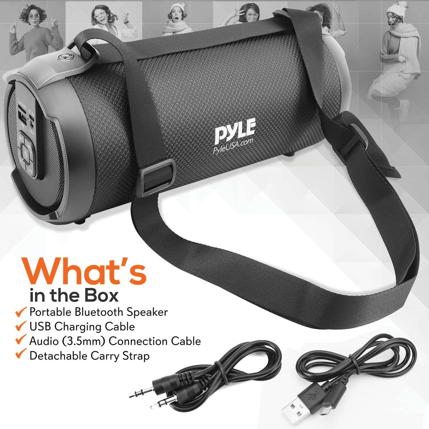 Pyle PBMSPG2BK Portable Bluetooth Speaker Radio System