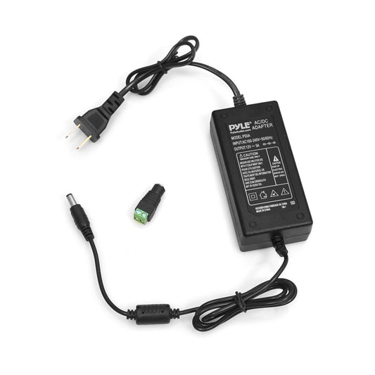 Pyle PS5A 12V Power Supply Cable AC/DC Plug-in Adapter (Male CCTV Plug Connector)