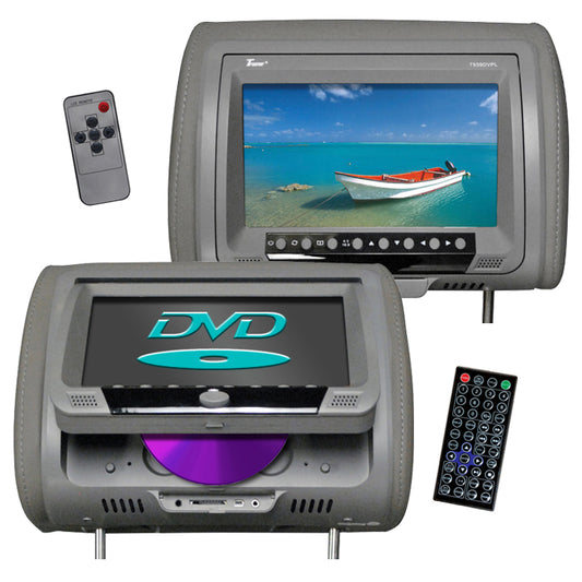 TView T939DVPLGR 9 Headrest Monitors (Pair) 1-with DVD Player, 1-Monitor Only