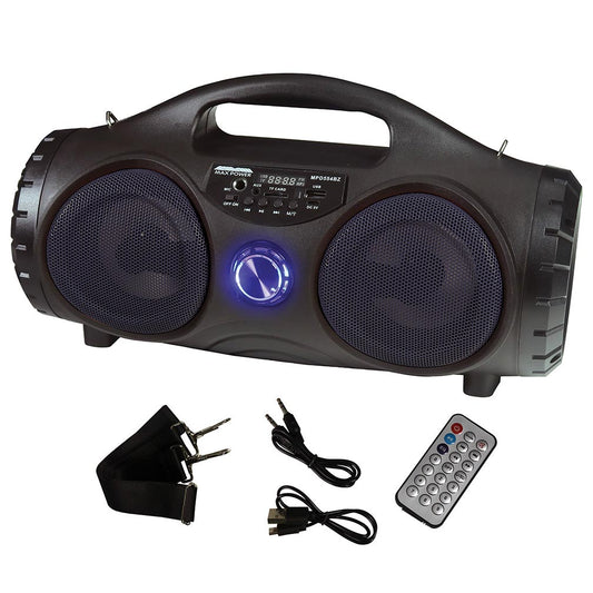 Maxpower 5" Portable Speaker Black Front flashing light Battery belt included