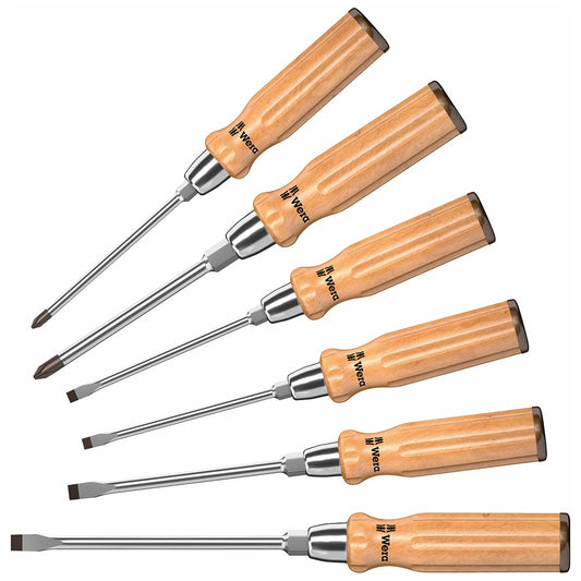 Wera 05018251001 Wooden Handle Screwdriver Series (6 Piece Set)