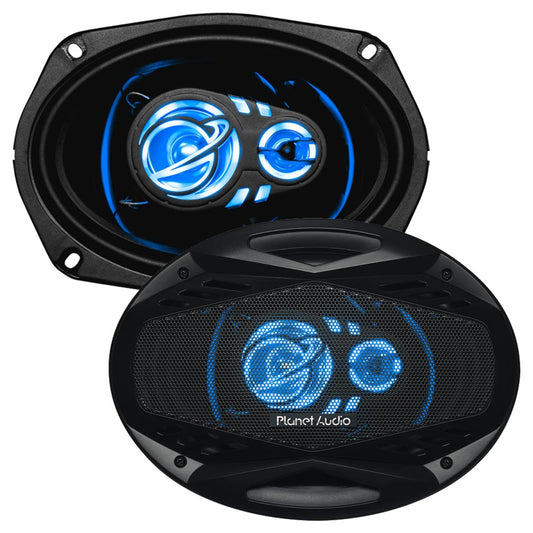Planet Audio AC693 6x9" 500 Watts Max 3 Way LED Illuminated Tweeters