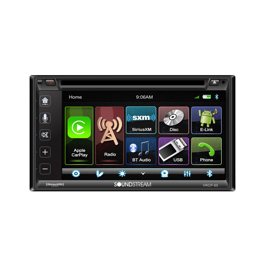 SoundStream VRCP65 2-DIN 6.2" LCD w/ Apple CarPlay Android DVD SXM & 6.2" LCD