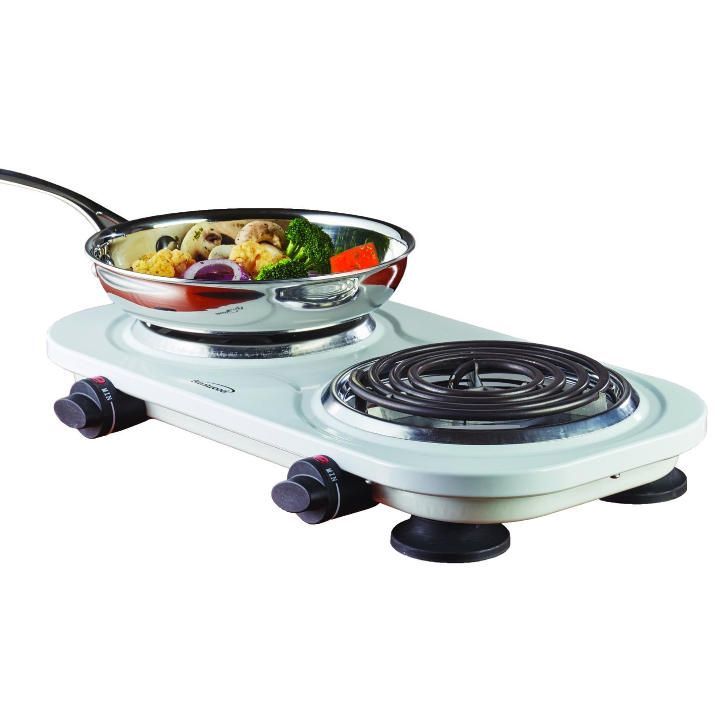Brentwood Appl. TS-361W 1,500W Double Electric Burner (White)