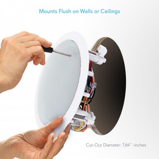 Pyle PDIC63T 6.5’’ In-Wall / Ceiling 70V Speaker Flush Mount Low-Profile Speaker