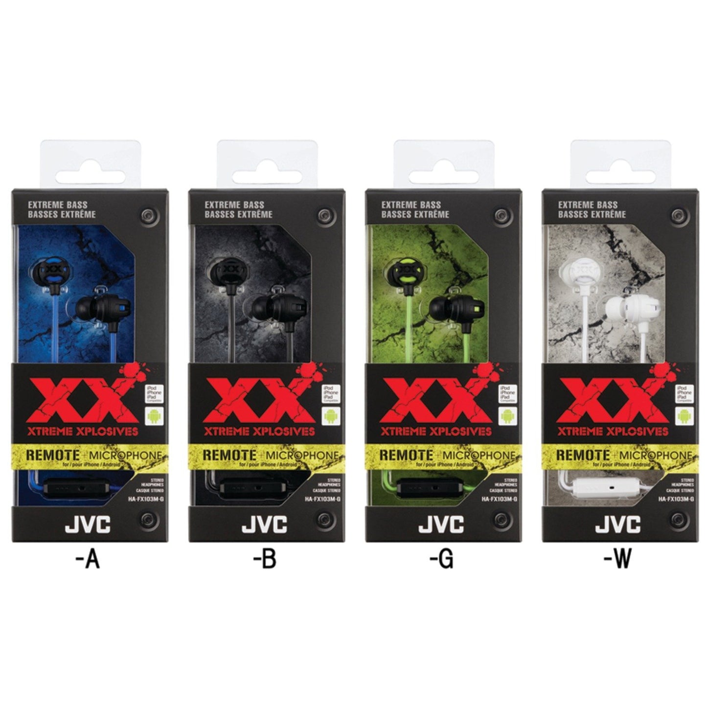 JVC HAFX103MR XX Series Xtreme Xplosives Earbuds w/Microphone (Red)
