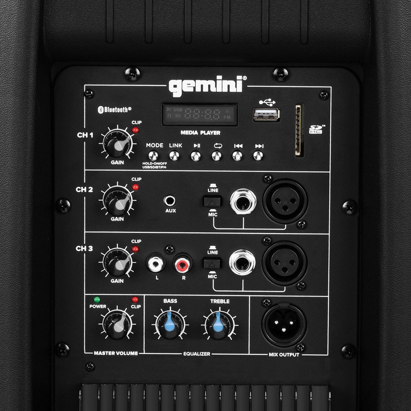 Gemini AS-2115BT-PK 2,000-Watt Active 15" Bluetooth Loudspeaker w/Stand & Mic