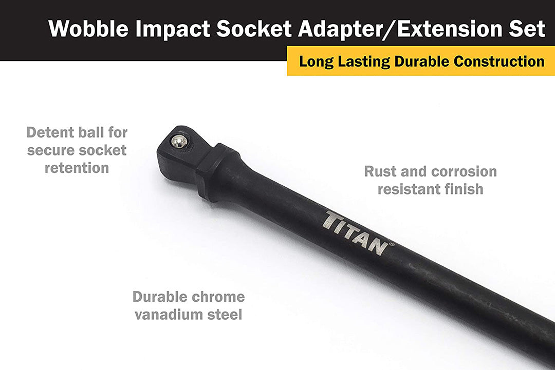 Titan 49089 Impact Wobble Socket Adapter Set  9 Piece Set