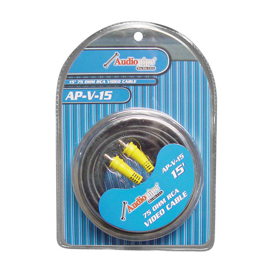 Audiopipe APV15 15' 75 Ohm RCA Video Cable