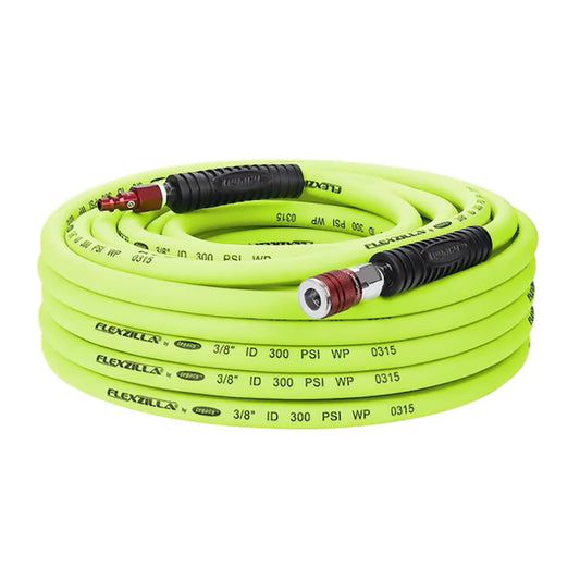 Flexzilla HFZ3850YW2D Air Hose 3/8In X 50Ft W/ Colorconnex Coupler Plug Type D