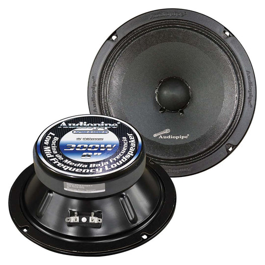 Audiopipe APMB838SBD 8" Low Mid Frequency Speaker, 150W RMS/300W Max, 8 Ohm