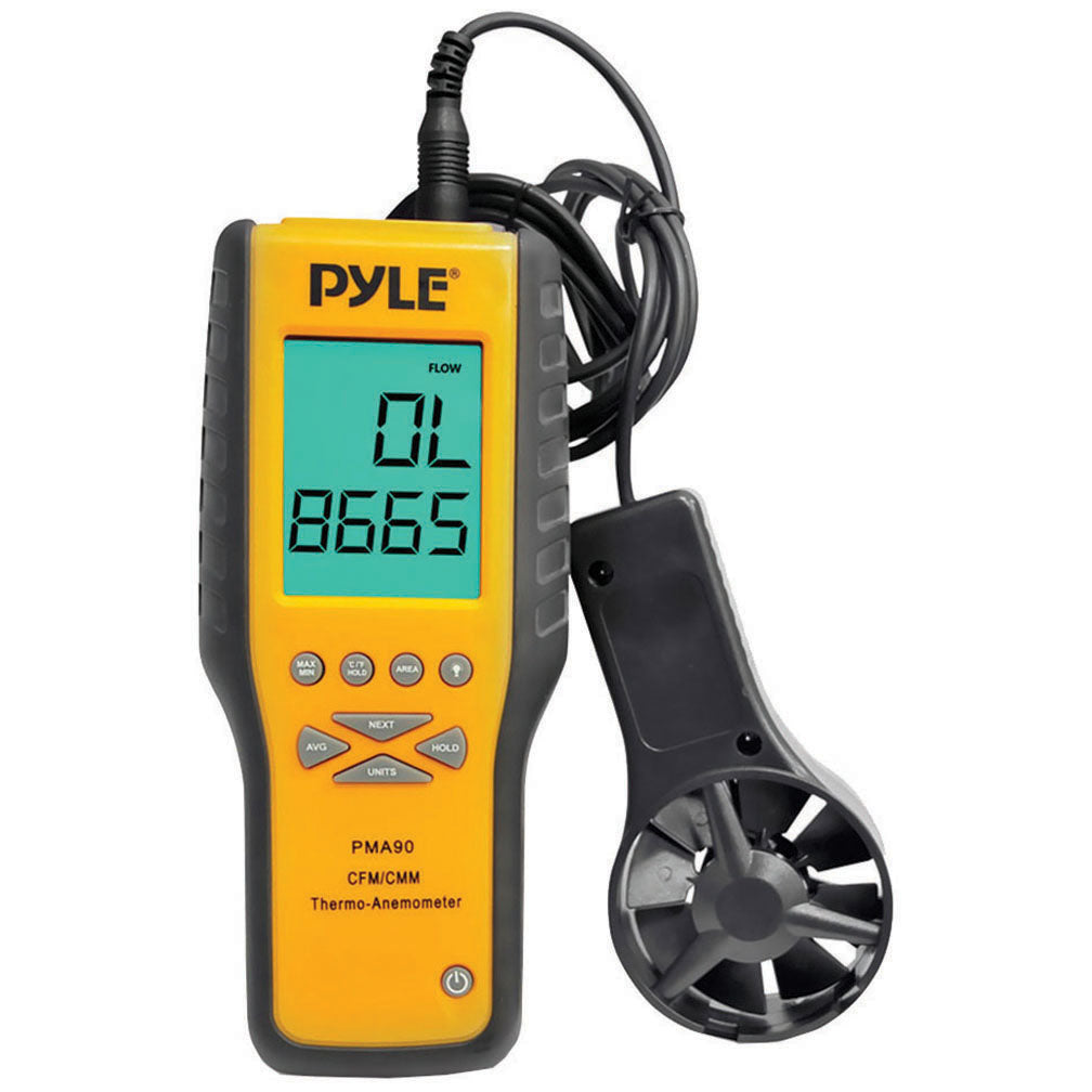 Pyle PMA90 Digital Anemometer / Thermometer for Air Velocity, Air Flow, Temperature