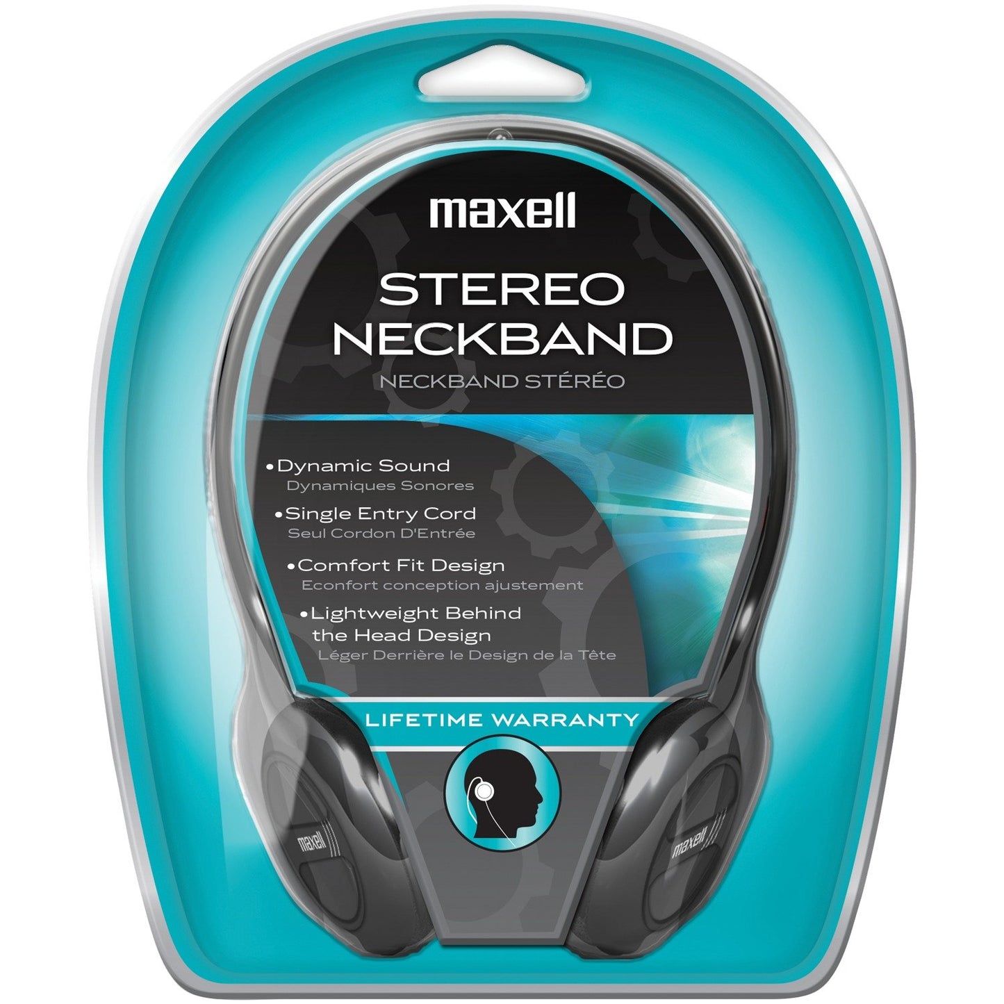 Maxell 190316 Neckband Stereo On-Ear Headphones w/Swivel Earcups