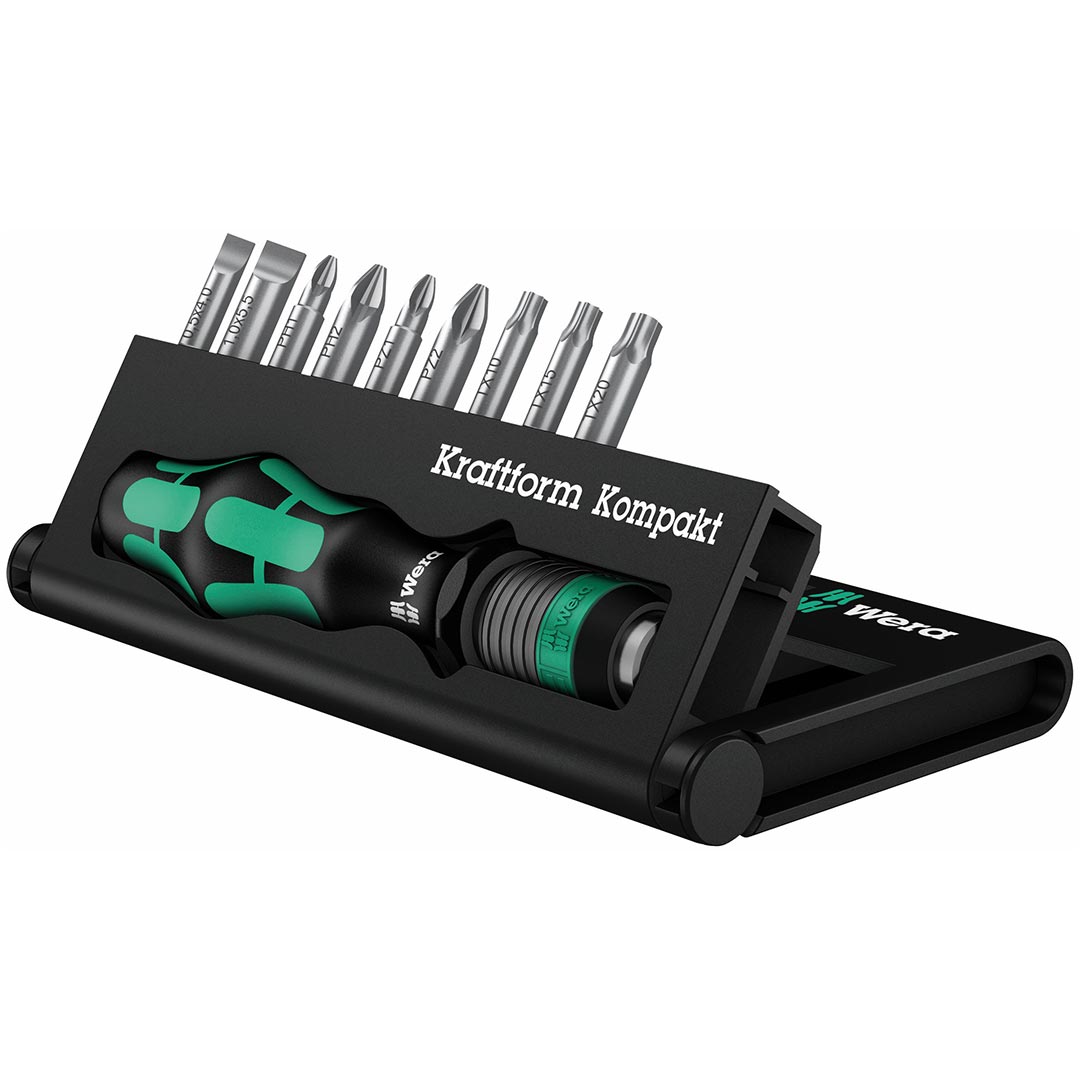 Wera 05056653001 1/4" Screwdriver Bit Set and Carrying Case (10 Piece)