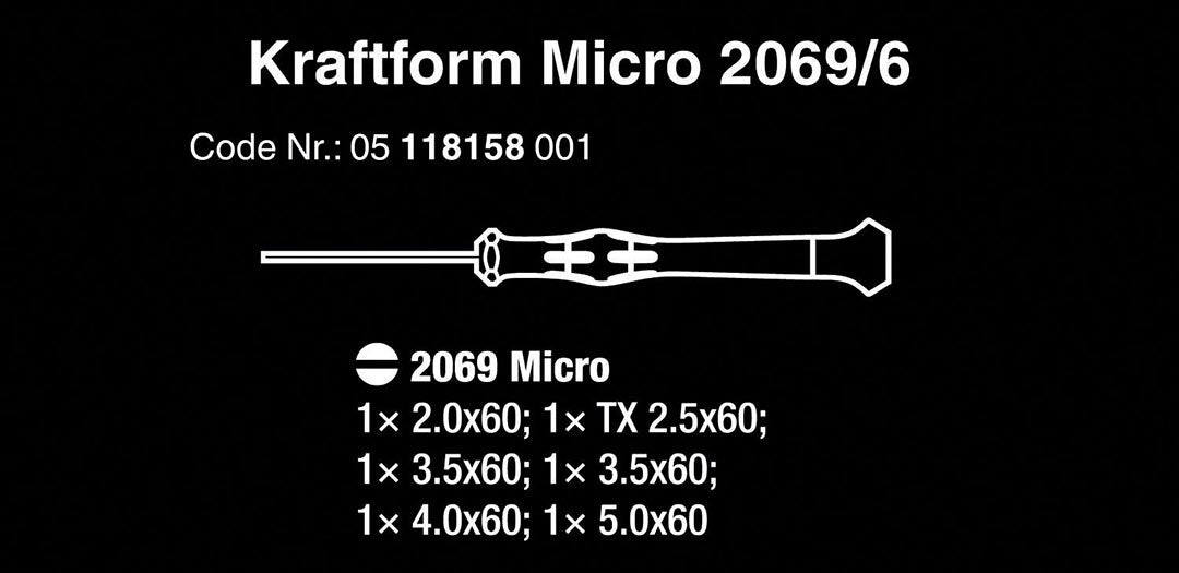 Wera 05118158001 Metric Precision Micro Nutdriver Set and Rack (6-Piece)