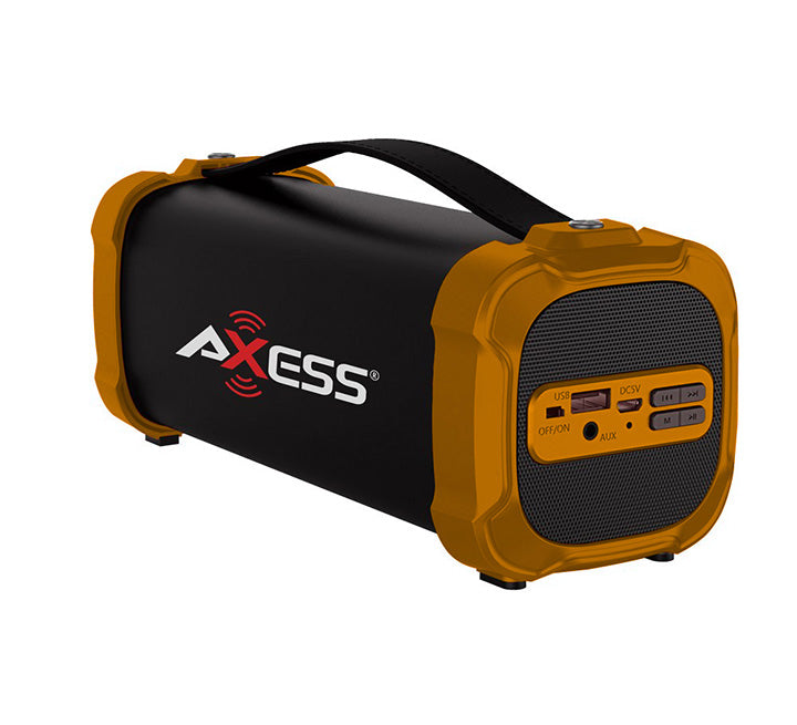 AXESS SPBT1073OR Outdoor Bluetooth Speaker 3.5 AUX Recharge Batt Subwoofer Orang