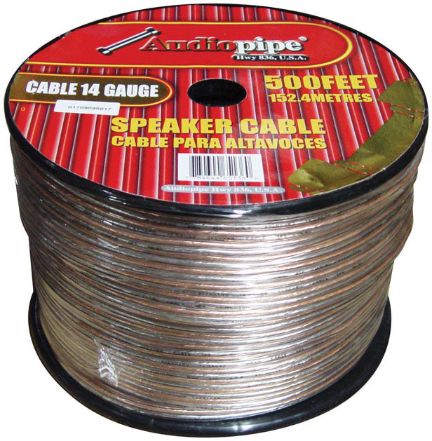 Audiopipe CABLE14500 14GA 500' Clear Speaker Wire