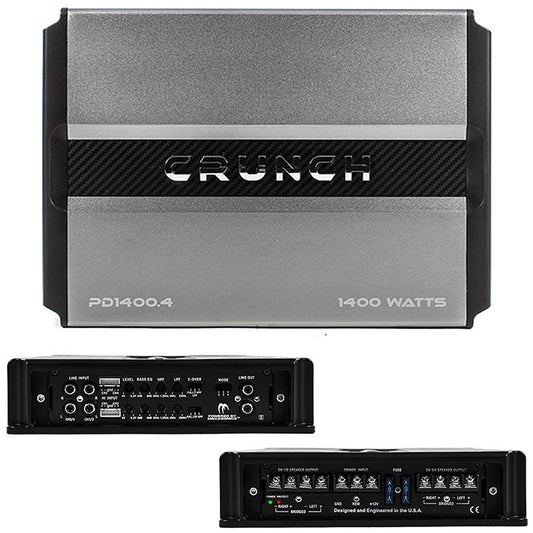 Crunch PD 1400.4 Power Drive Bridgeable Amplifier 1400 Watts Class Ab 4 ch