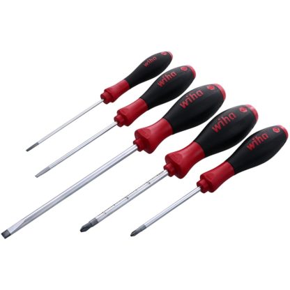 Wiha 30295 SoftFinish Slotted/Phillips Screwdriver Set (5 Piece Set)