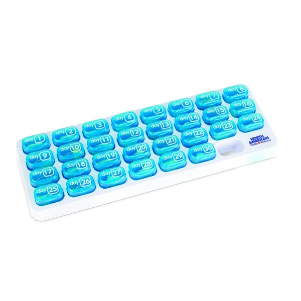 North American Healthcare JB7631 Easy Open 31 Day Pop-Out Compartment Pill Organizer