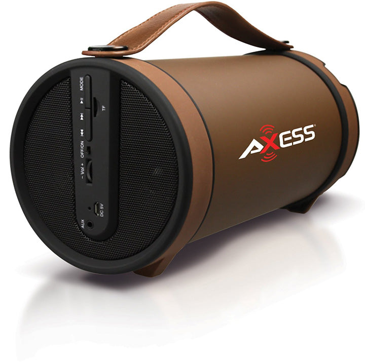 Axess SPBT1033BR Brown Portable Bluetooth Indoor Outdoor 2.1 Speaker