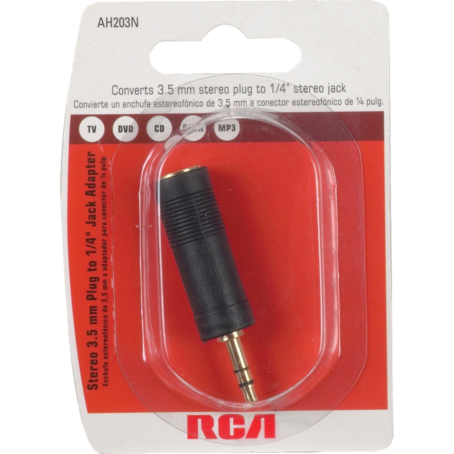 RCA AH203R Stereo 3.5mm Plug to 1/4" Jack