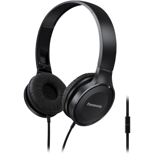 PANASONIC PANRPHF100MK Lightweight On-Ear Headphones with Microphone (Black)