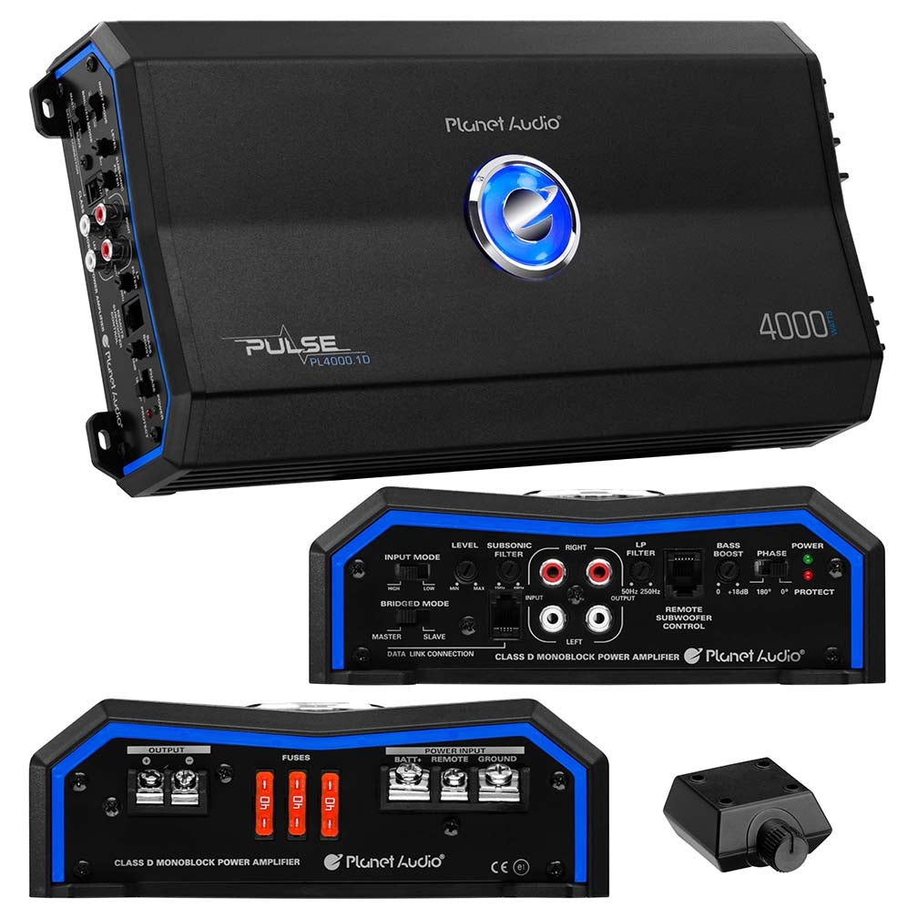 Planet Audio PL40001D Pulse Series Class D Monoblock Amplifier 4000W Max
