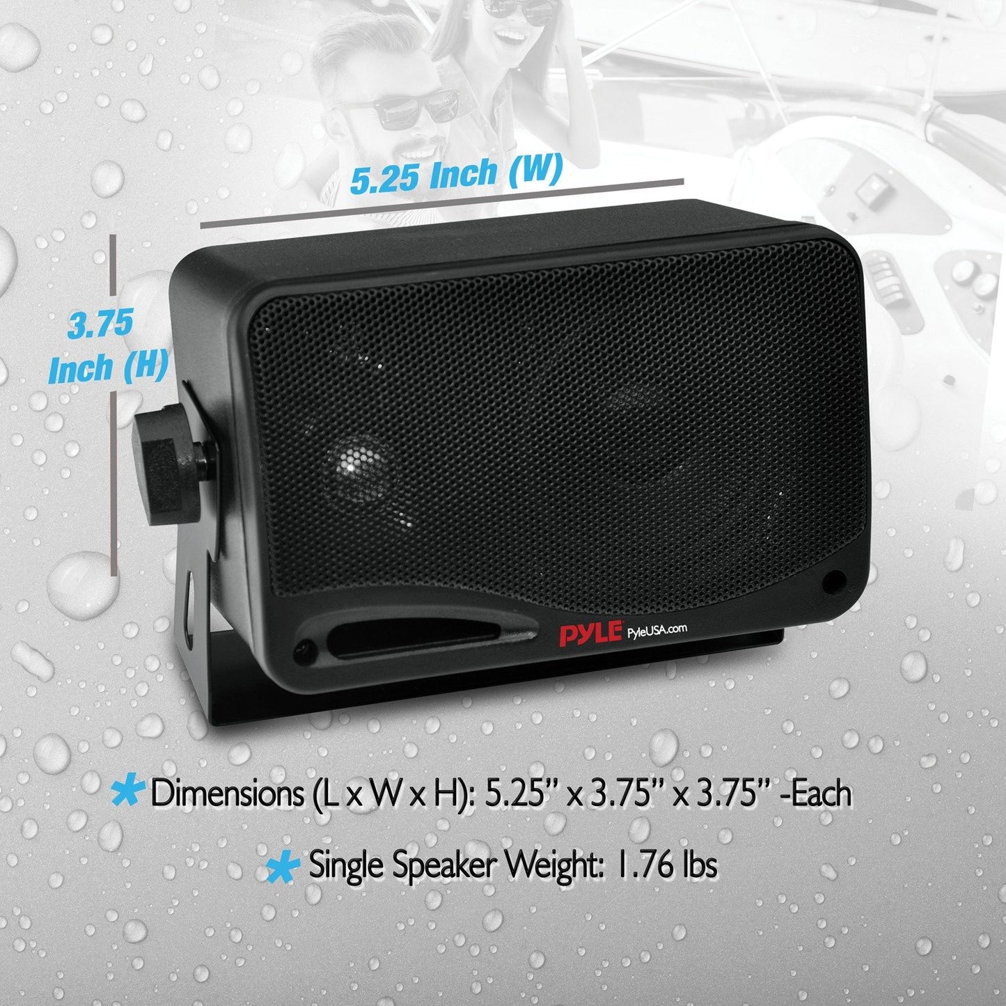 Pyle PDWR42BBT 3.5" 200W 3-Way Indoor/Outdoor Bluetooth Home Speaker System