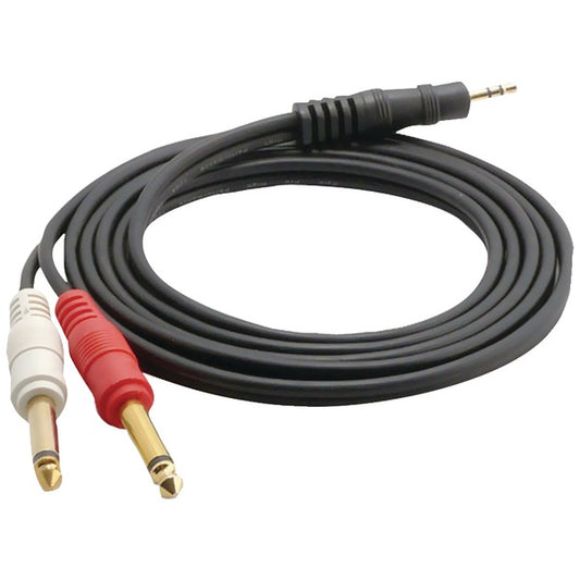 Pyle PCBL43FT6 12-Gauge 3.5mm Male Stereo to Dual 1/4" L/R Male Y-Cable, 6ft