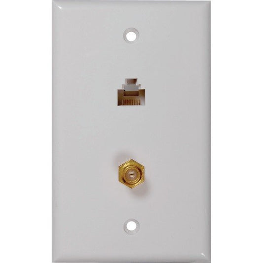 RCA TPH557R CAT-5E/6 F & Coaxial Connector Wall Plate