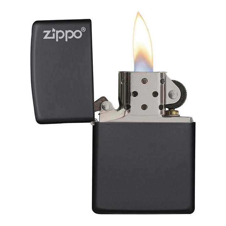 Zippo 218ZL Windproof Lighter Black Matte with Logo